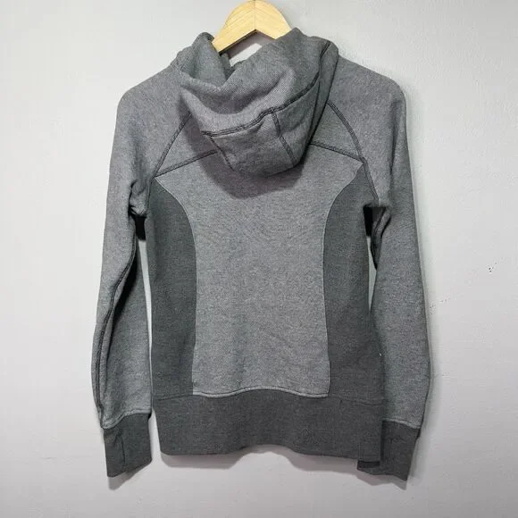 90 Degree by Reflex Gray Scuba Hoodie Women’s Size M Full Zip Thumbholes - Picture 2 of 4